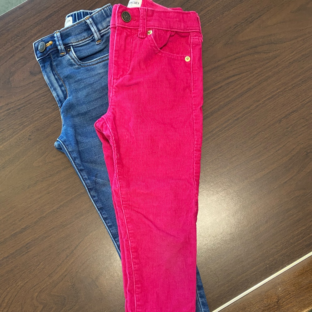 Girls Pink Cords and Blue Jeans
